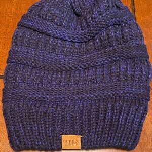 Women's Blue Knit Beanie Hat BB3